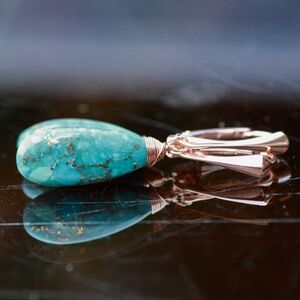 Natural Turquoise Earrings Handcrafted 14K Rose Gold Filled, December Birthstone